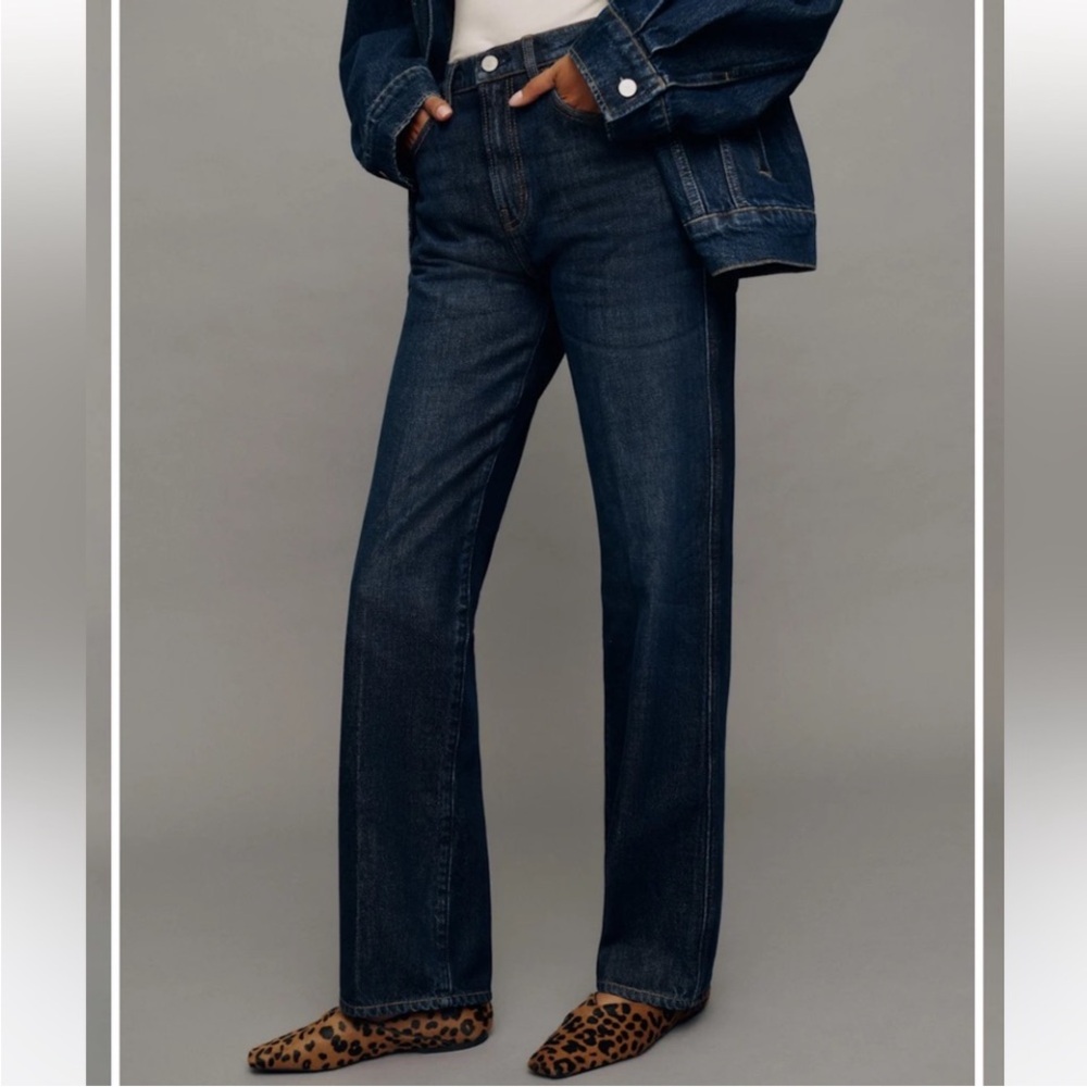 Reformation Indigo Wide Leg Jeans
